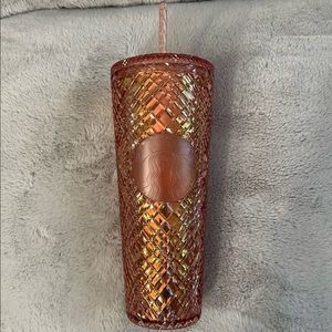 Starbucks Rose Gold Peach Bling Crystal Cup Limited Edition